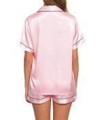 Sponeed Women's Short Sleeve Top with Shorts Sleepwear - Image 3