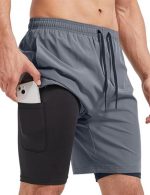 Men's 2-in-1 Athletic Running Shorts with Pockets, Quick-Dry & Lightweight for Gym & Outdoor Workouts, 7" Athletic Sport Training Shorts for Men - Image 2