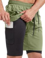 Men's 2-in-1 Athletic Running Shorts with Pockets, Quick-Dry Lightweight for Gym Training & Outdoor Sports, 7" Athletic Workout Shorts - Image 2