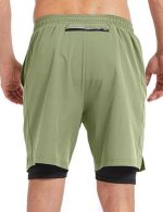 Men's 2-in-1 Athletic Running Shorts with Pockets, Quick-Dry Lightweight for Gym Training & Outdoor Sports, 7" Athletic Workout Shorts - Image 3