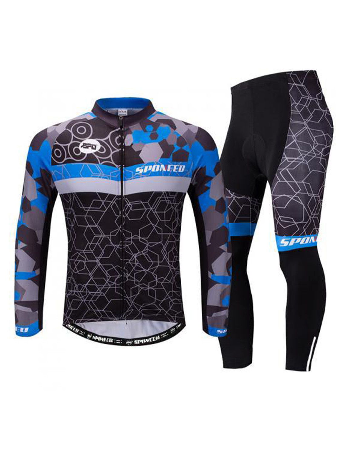 Long Sleeve Cycling Clothing Set-QXFM5NL050-0 (1) Padded Men’s Long Jerseys Suits Comfort Cycling Clothes Kits Falls - Image 1