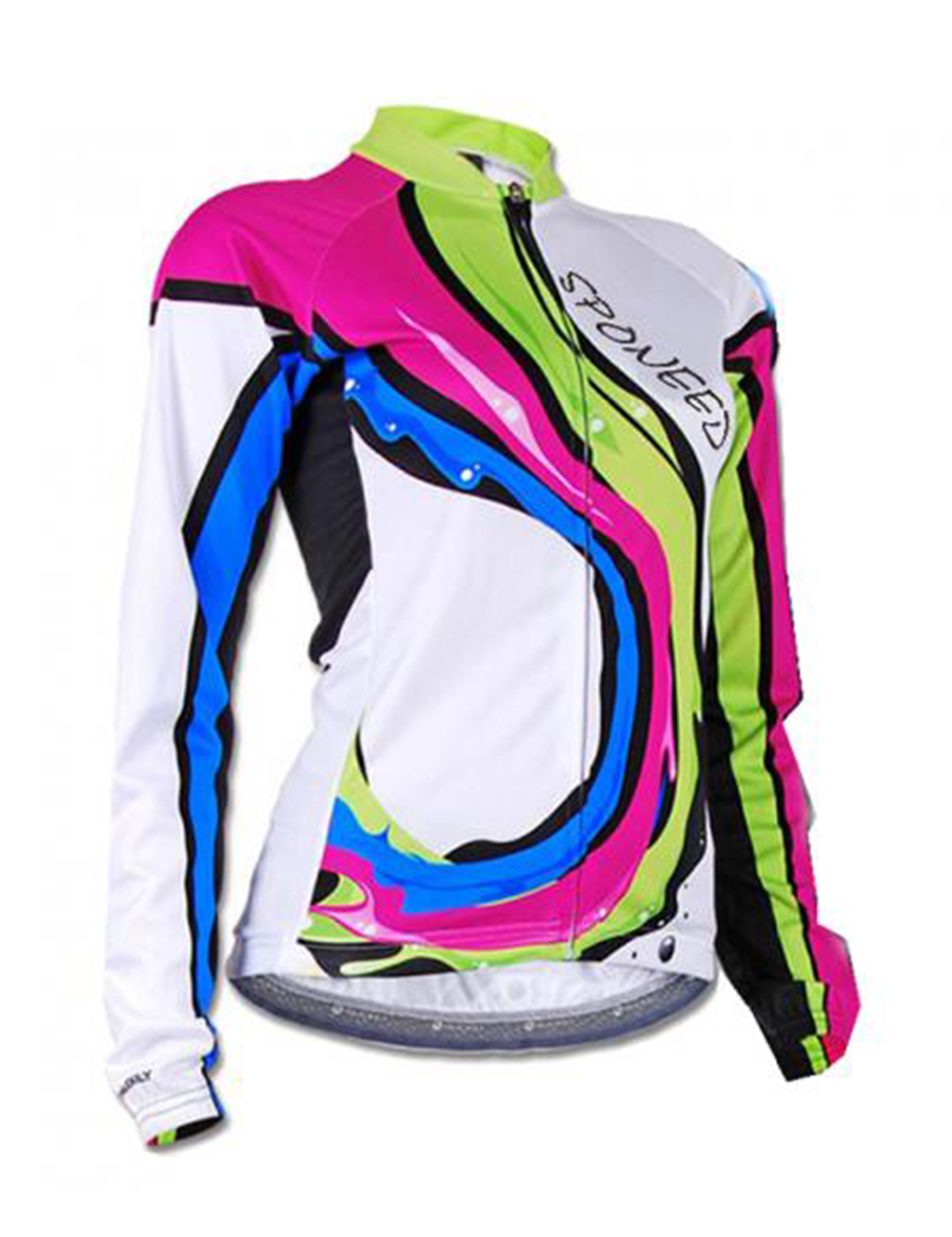 Long Sleeve Cycling Jersey-QXFF5NL012-1 (1) Cycling Jersey Long Sleeve MTB Road Cycle Jackets Full Zipper - Image 1