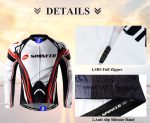 Men's Long Sleeve Bike Reflective Full Zip Bicycle Shirts Pockets - Image 3