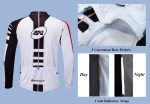 Men's Long Sleeve Bike Reflective Full Zip Bicycle Shirts Pockets - Image 3