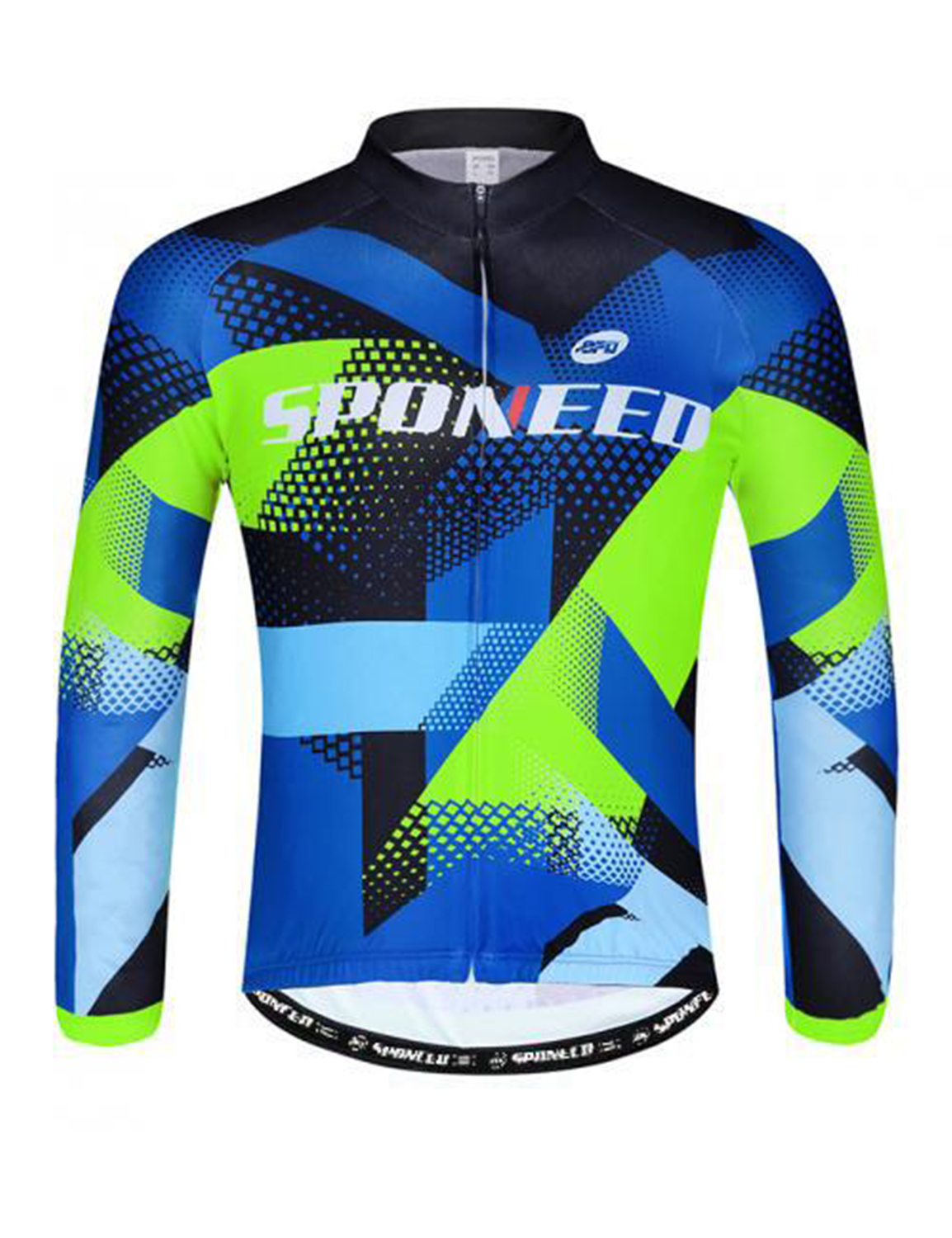 Long Sleeve Cycling Jersey QXFM5NL051-1 (1) Men's Long Sleeve Bike Reflective Full Zip Bicycle Shirts Pockets - Image 1