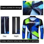 Men's Long Sleeve Bike Reflective Full Zip Bicycle Shirts Pockets - Image 3