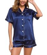 Sponeed Women's Sleepwear Short Sleeve Top with Pants