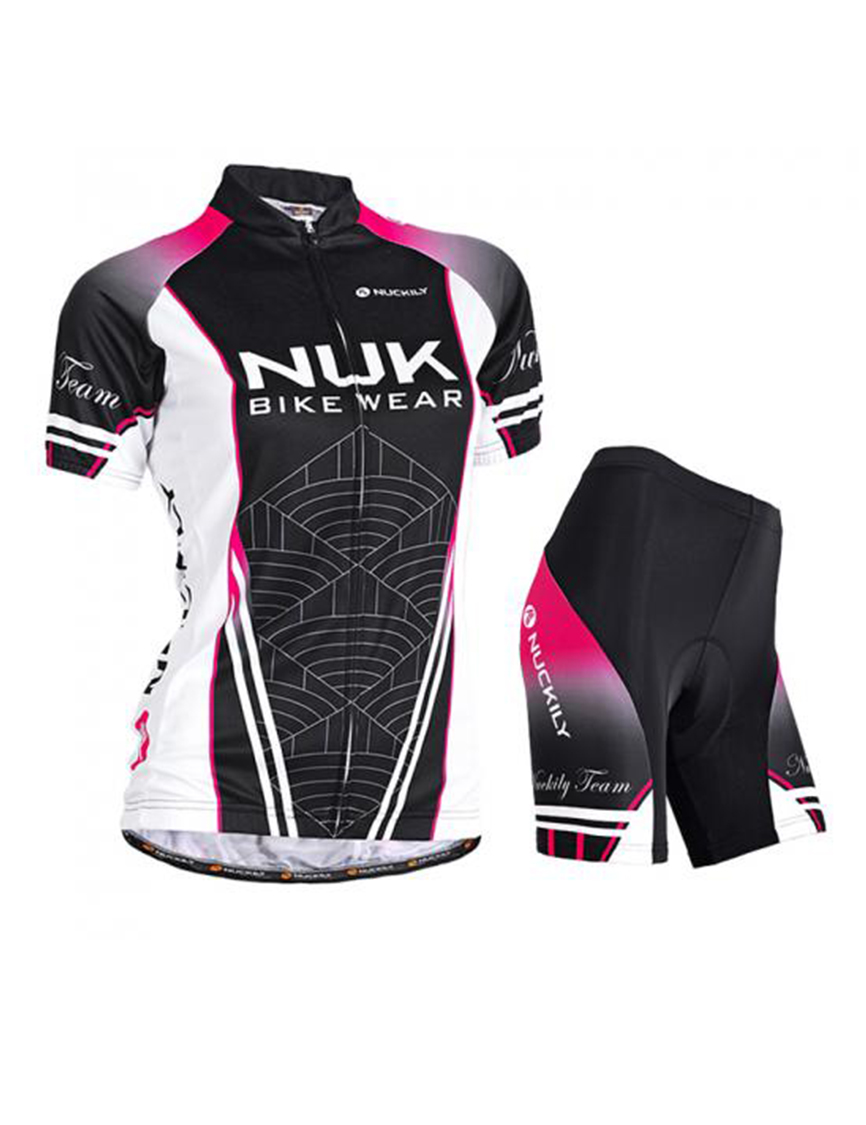 Short Sleeve Cycling Clothing Set-QXFF5NS024-0 (1) Women's Cycling Jersey Sets Pro Team Bike Shorts Padded - Image 1