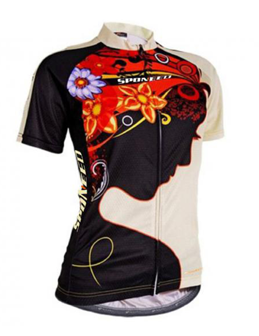 Short Sleeve Cycling Jersey-QXFF5NS015-1 (1) Women's Bike Jersey Short Sleeve MTB Road Cycling Shirt - Image 1