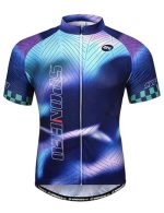 Men's Cycling Jerseys Tops Biking Shirts Short Sleeve Bike Clothing Full Zipper Bicycle Jacket with Pockets