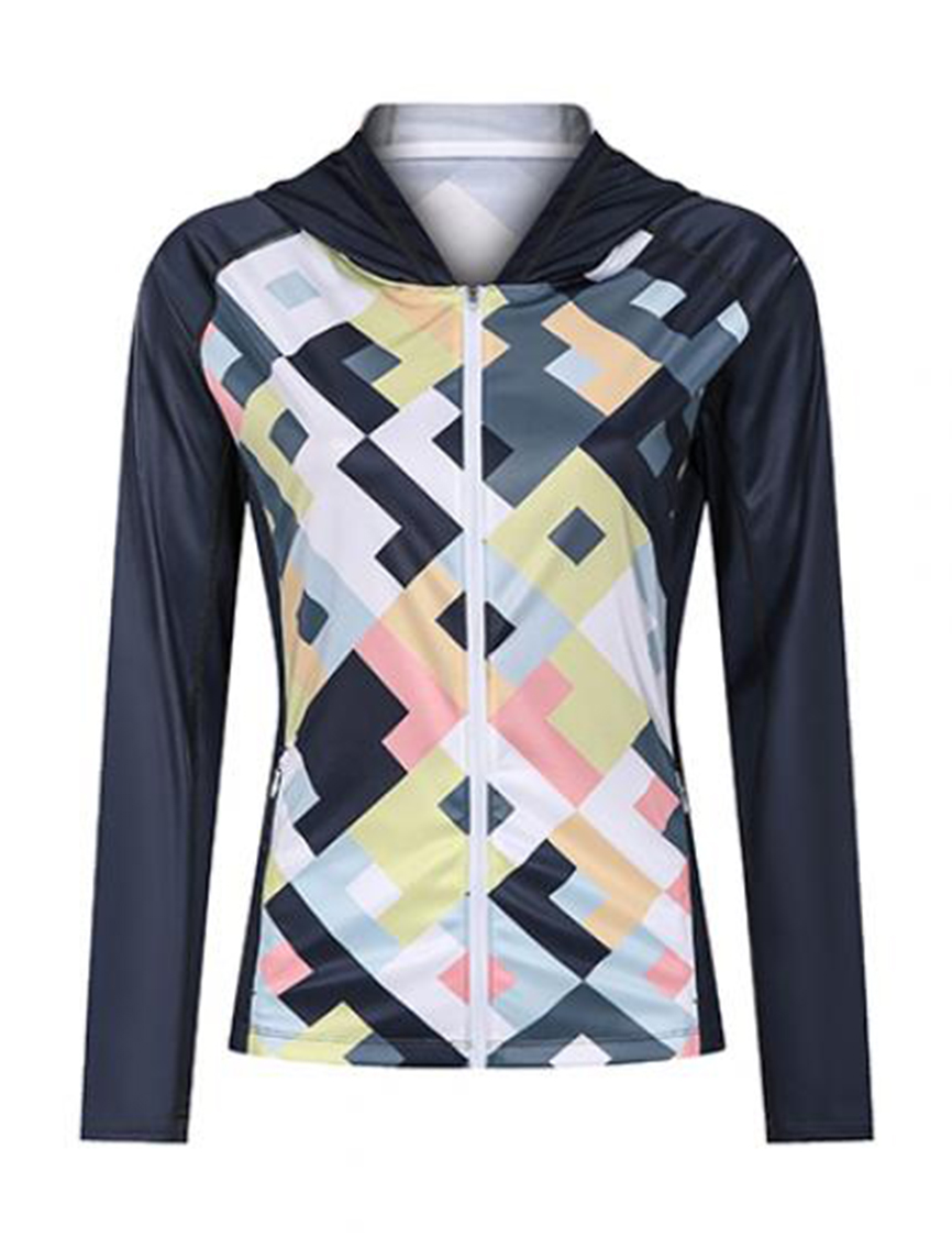 UPF Wear-UPFW010M (6) Women's UPF 50+ Light shirts Hooded Sun Protection Shirt with Pockets - Image 1