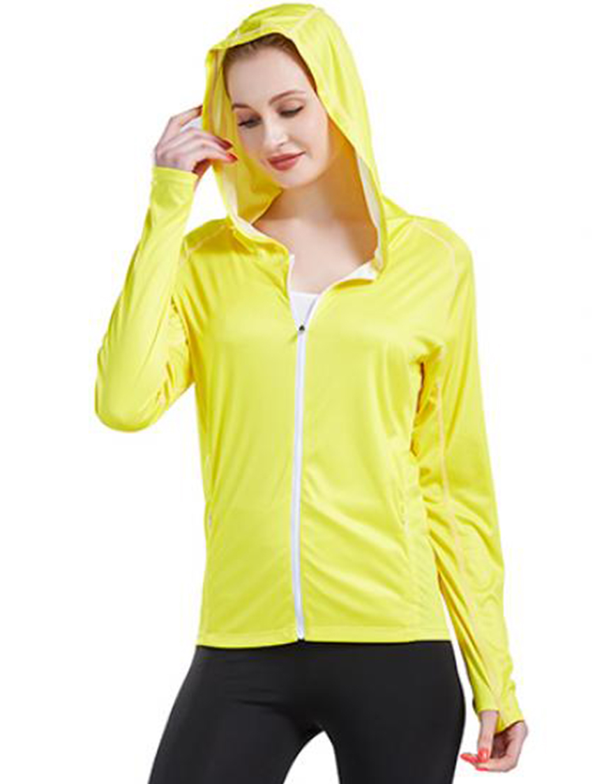 UPF Wear-UPFWyellow (6) Women’s Long Sleeve Sun Protective Running shirts - Image 1