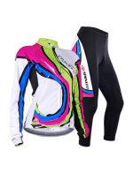 Women Cycling Jersey & Pants Warm Bike Sportswear With Fleece Thermal