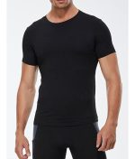 Sponeed Men's Black Crewneck Running Workout Shirt Sports Jersey
