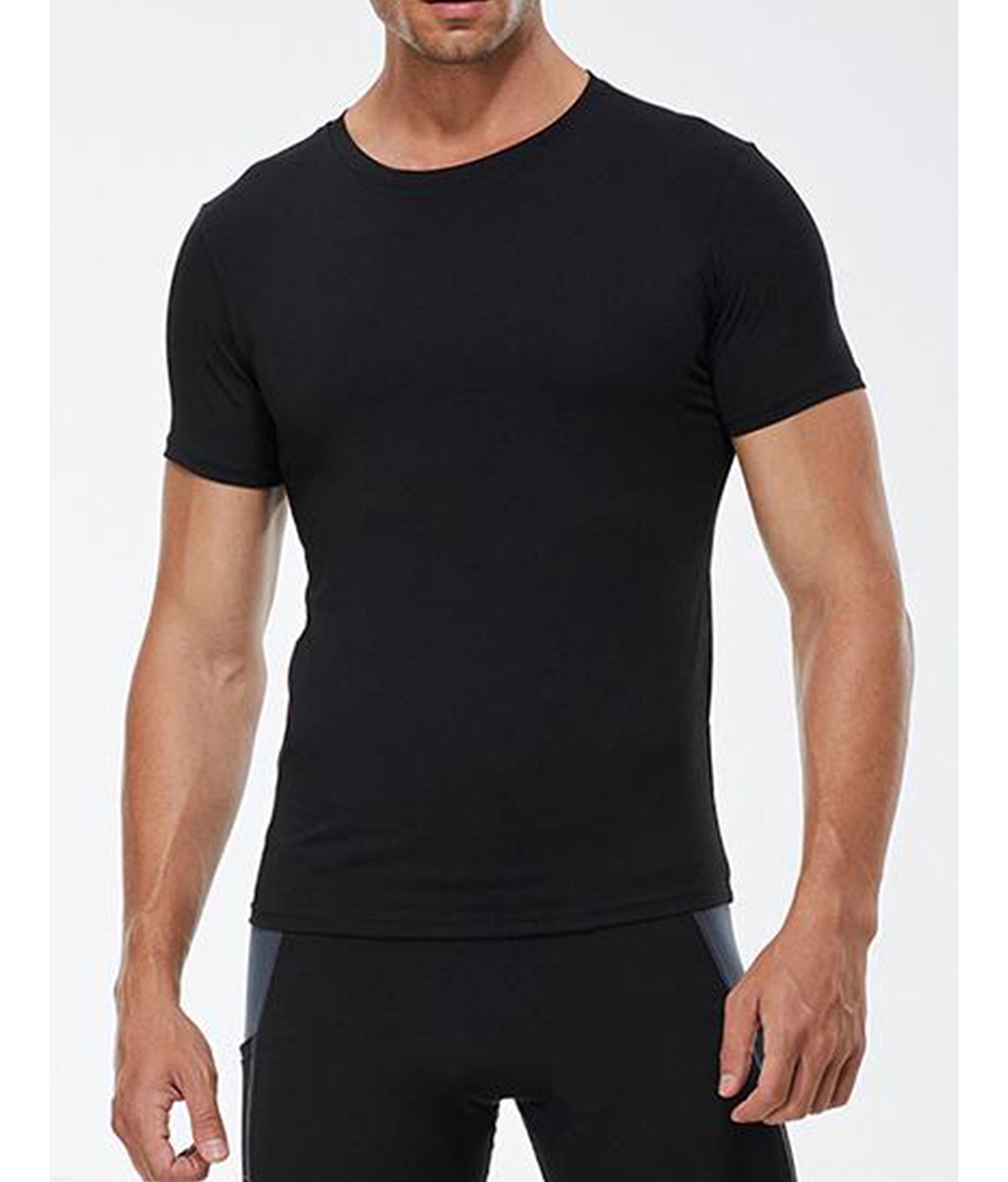 ydfm006-1 n(1)-960X1125 Sponeed Men's Black Crewneck Running Workout Shirt Sports Jersey - Image 1