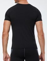 Sponeed Men's Black Crewneck Running Workout Shirt Sports Jersey - Image 2