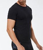 Sponeed Men's Black Crewneck Running Workout Shirt Sports Jersey - Image 3