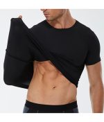 Sponeed Men's Black Crewneck Running Workout Shirt Sports Jersey - Image 6