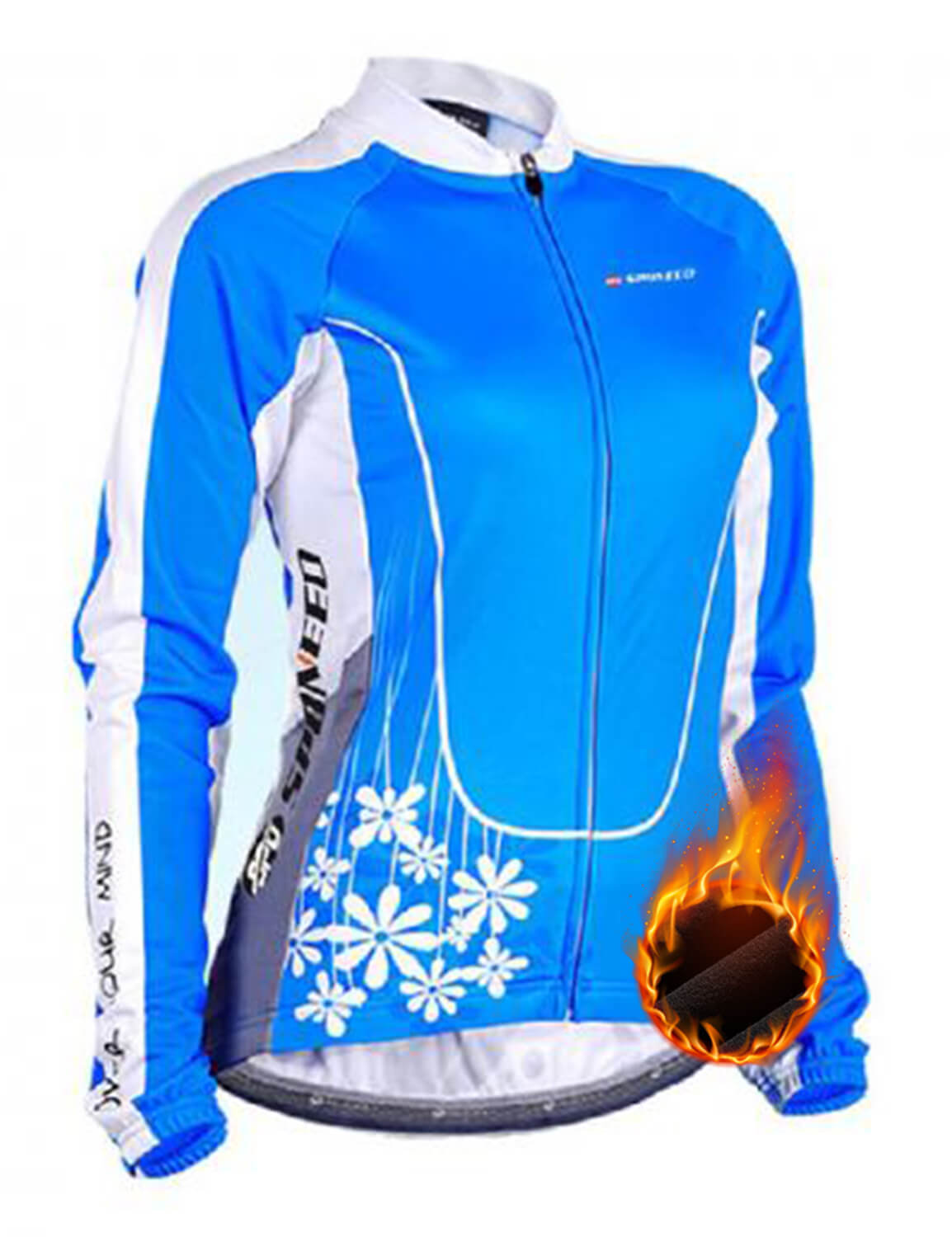 QXFF5NLR010-1-N-1 Women Cycling Jackets Winter Bike Jersey Windproof Sportswear - Image 1