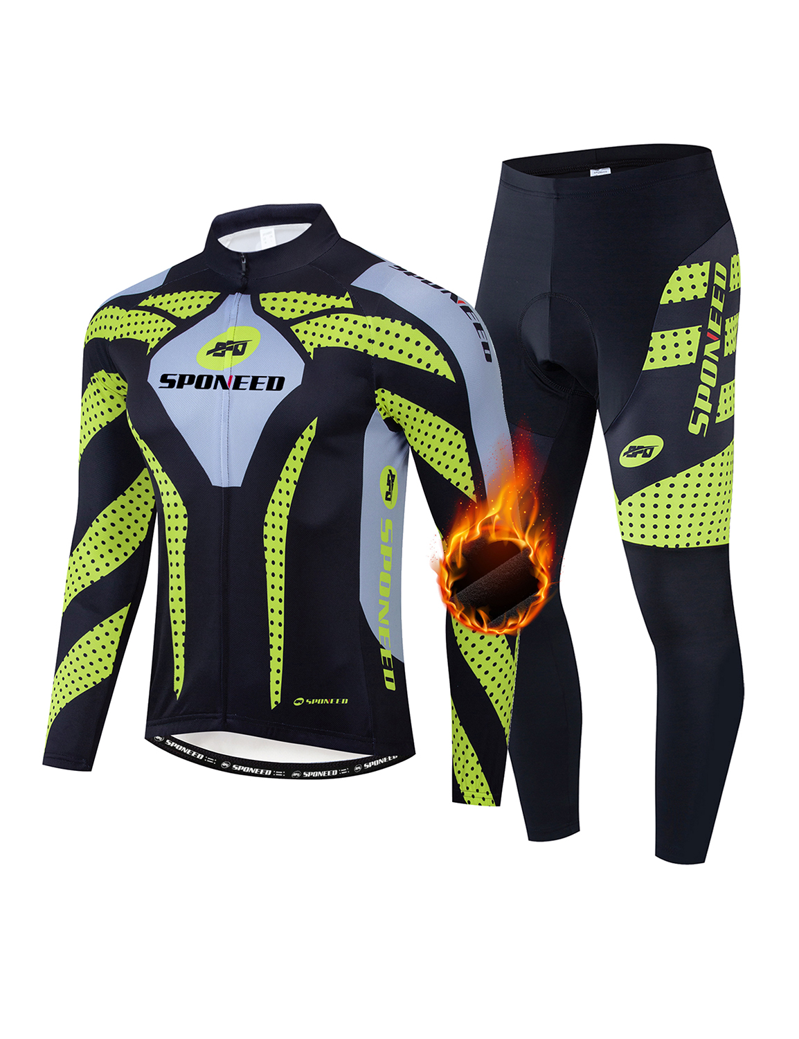 QXFM5NLR-004-0 (1) Padded Mens Winter Jackets Pants Pro Team Bicycle Clothing Kits - Image 1