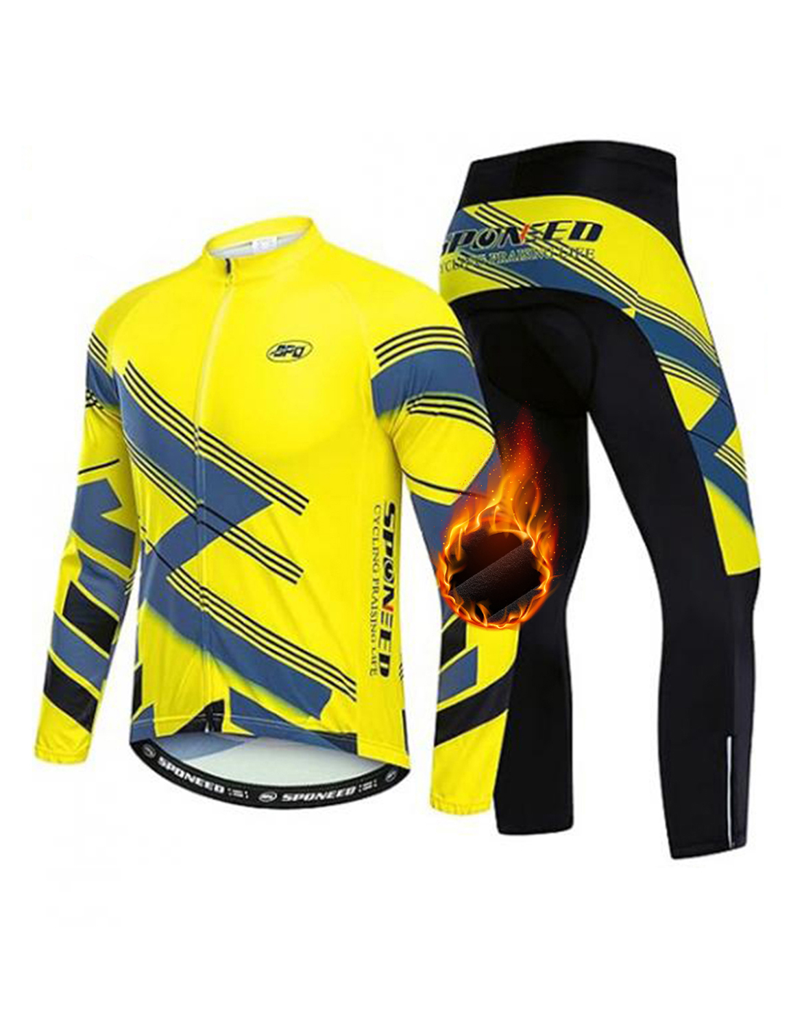 QXFM5NLR069-0-01-550x550 Men’s Cycling Jersey Full Sleeve Riding Wear Long Sleeve T Shirts Pants - Image 1