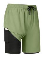 Men's 2-in-1 Athletic Running Shorts with Pockets, Quick-Dry Lightweight for Gym Training & Outdoor Sports, 7" Athletic Workout Shorts