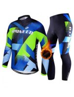 Thermal Fleece Cycling Jersey&Pants Sets Winter Mtb Clothing