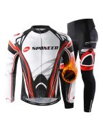 Fleece Men's Cycling Jersey Suits Windproof Bike Shirt Trousers