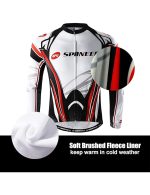 Fleece Men's Cycling Jersey Suits Windproof Bike Shirt Trousers - Image 6