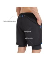 Men's 2-in-1 Athletic Running Shorts 7" Dry Fit Workout Gym Outdoor Sports Wear with Multiple Pockets Training Short - Image 5
