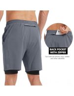 Men's 2-in-1 Athletic Running Shorts with Pockets, Quick-Dry & Lightweight for Gym & Outdoor Workouts, 7" Athletic Sport Training Shorts for Men - Image 6