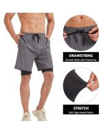 Men's 2-in-1 Athletic Running Shorts with Pockets, Quick-Dry & Lightweight for Gym & Outdoor Workouts, 7" Athletic Sport Training Shorts for Men - Image 4