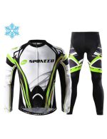 Fleece Men's Cycling Jersey Suits Windproof Bike Shirt Trousers - Image 3