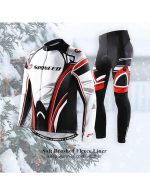 Fleece Men's Cycling Jersey Suits Windproof Bike Shirt Trousers - Image 4